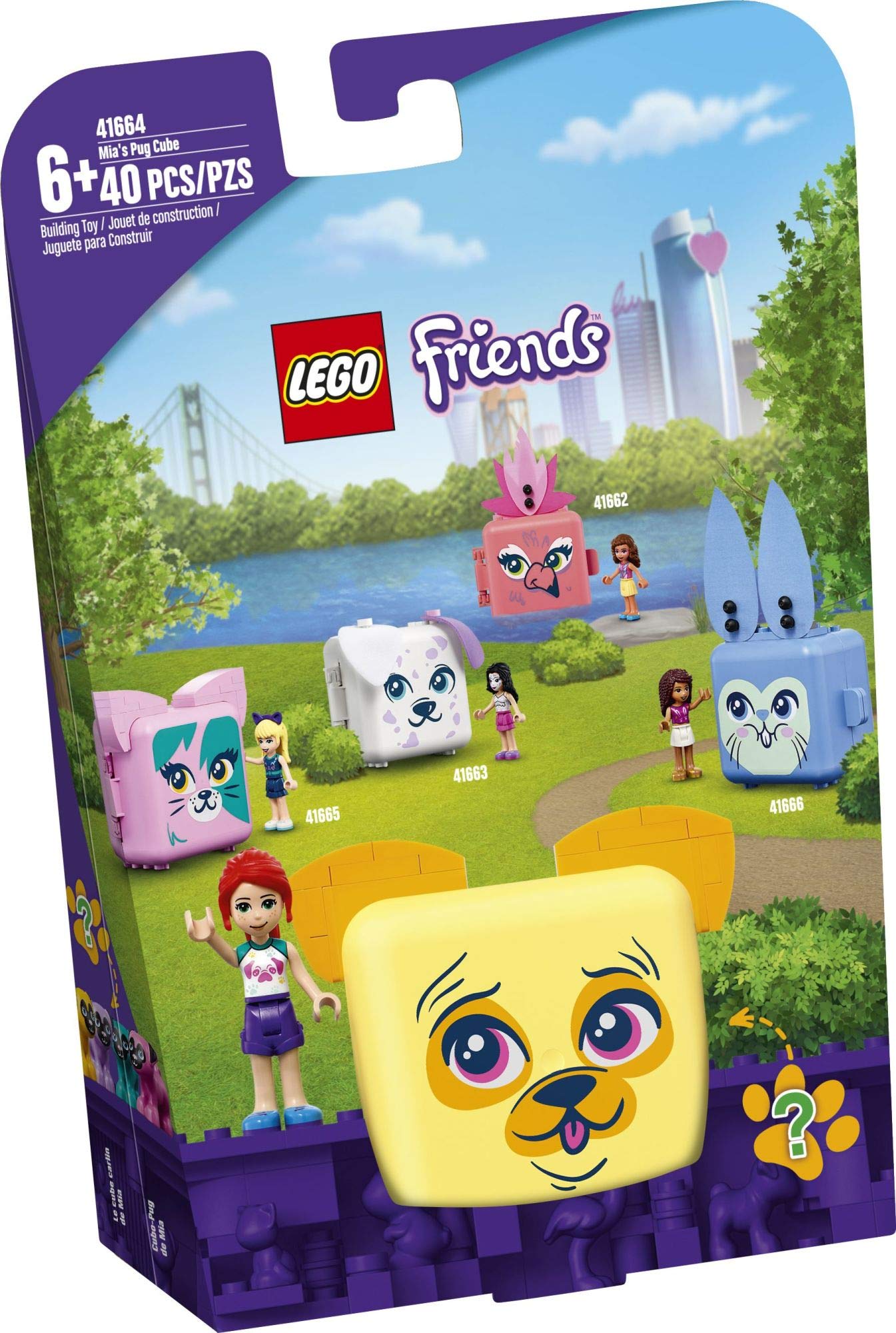 LEGO Friends Mia’s Pug Cube 41664 Building Kit; Pug Toy Creative Gift for Kids with a Mia Mini-Doll Toy; Dog Toy is The Perfect Present for Kids Who
