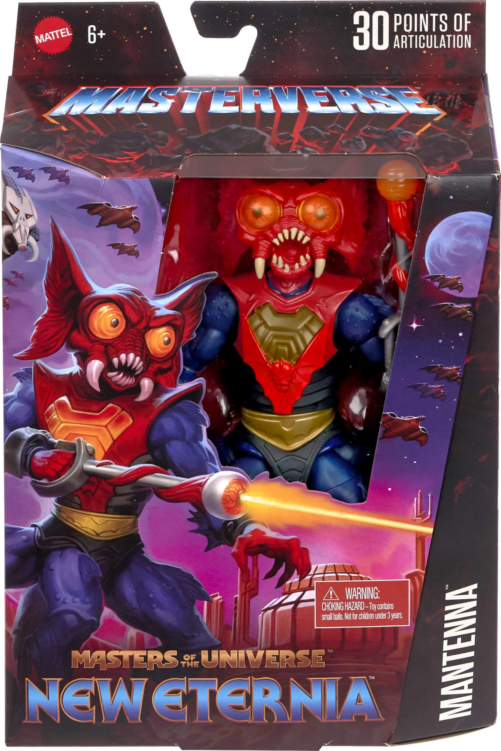 Masters of The Universe Masterverse Action Figure New Eternia Mantenna, 7 Inch Motu Toy, 30 Points Articulation, Pop Out Eye Extenders & Blaster