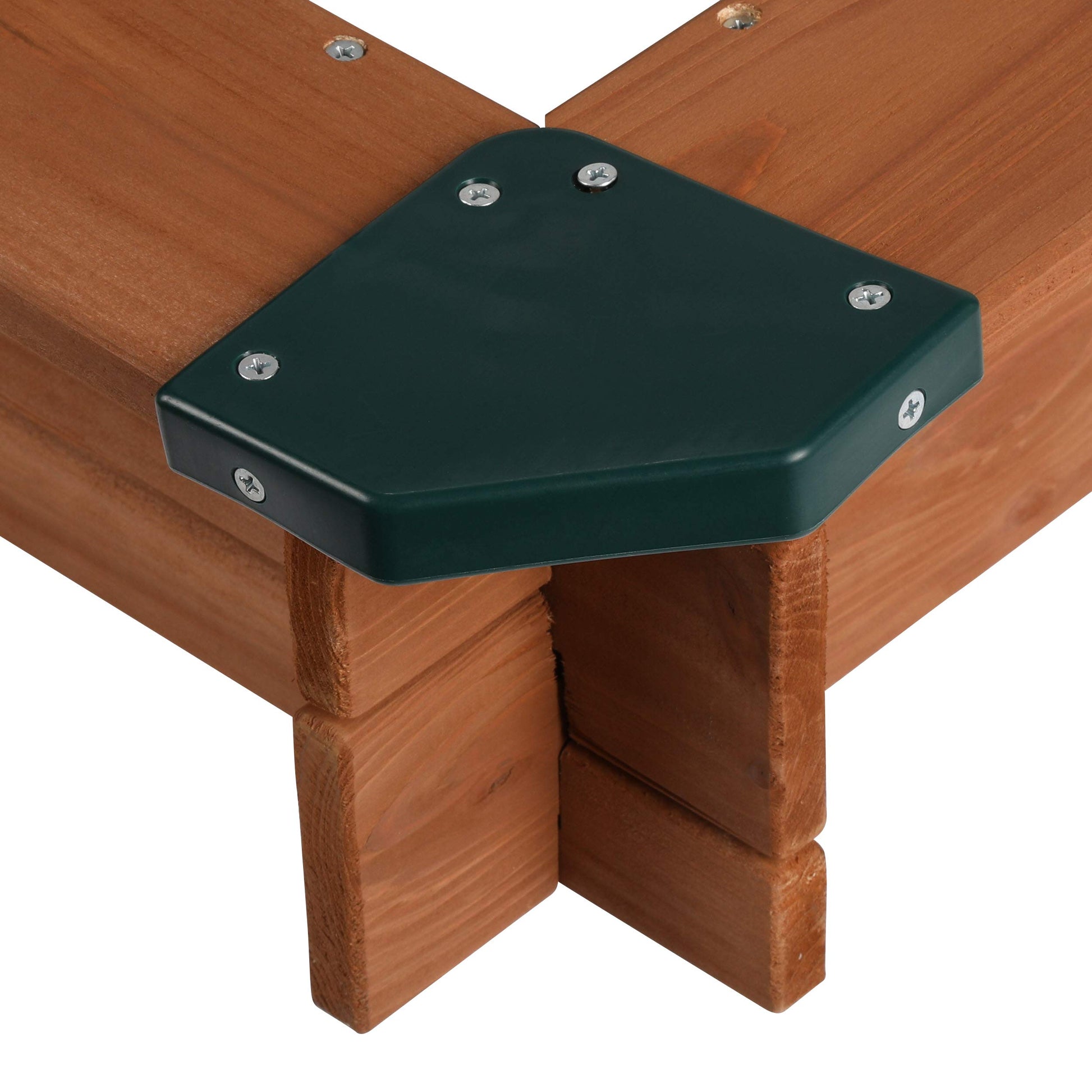 Gorilla Playsets 02-3019 Interlocking Sandbox with Cover and Umbrella, Wood, Square, 45.5" W x 45.5" D x 8" H, Brown
