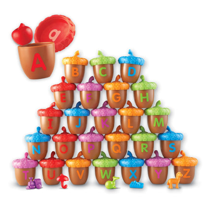 Learning Resources Alphabet Acorns Activity Set - ABC Puzzle, Preschool Learning Activities, Speech Therapy Materials, Manipulatives for Preschoolers