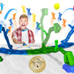 Zip Linx ZipLinx Jumping Domino Action - Triple Tower Blast | Chain Reaction Game - Create Unlimited Designs | Includes 40, 6 Hi-Fly Balls, 3