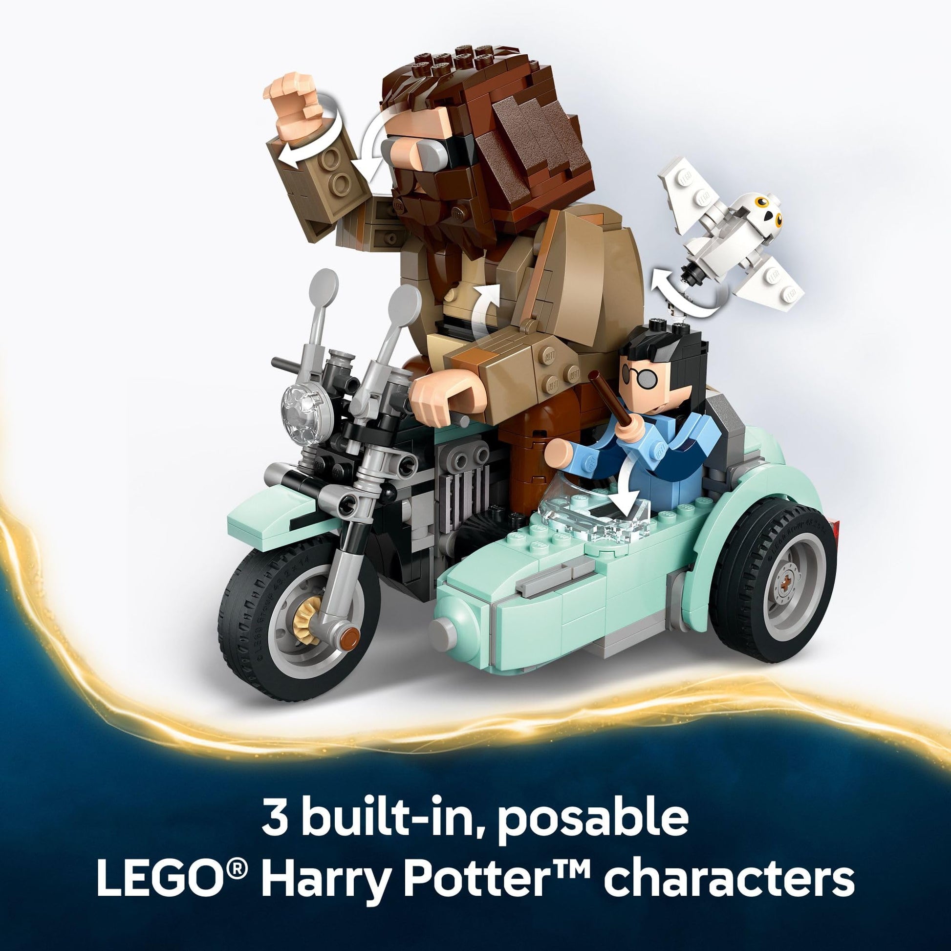 LEGO Harry Potter Hagrid & Harry's Motorcycle Ride Building Toy - Kids Motorcycle Toy for Boys and Girls, Harry Potter Fans, Ages 9+ - Gift Idea