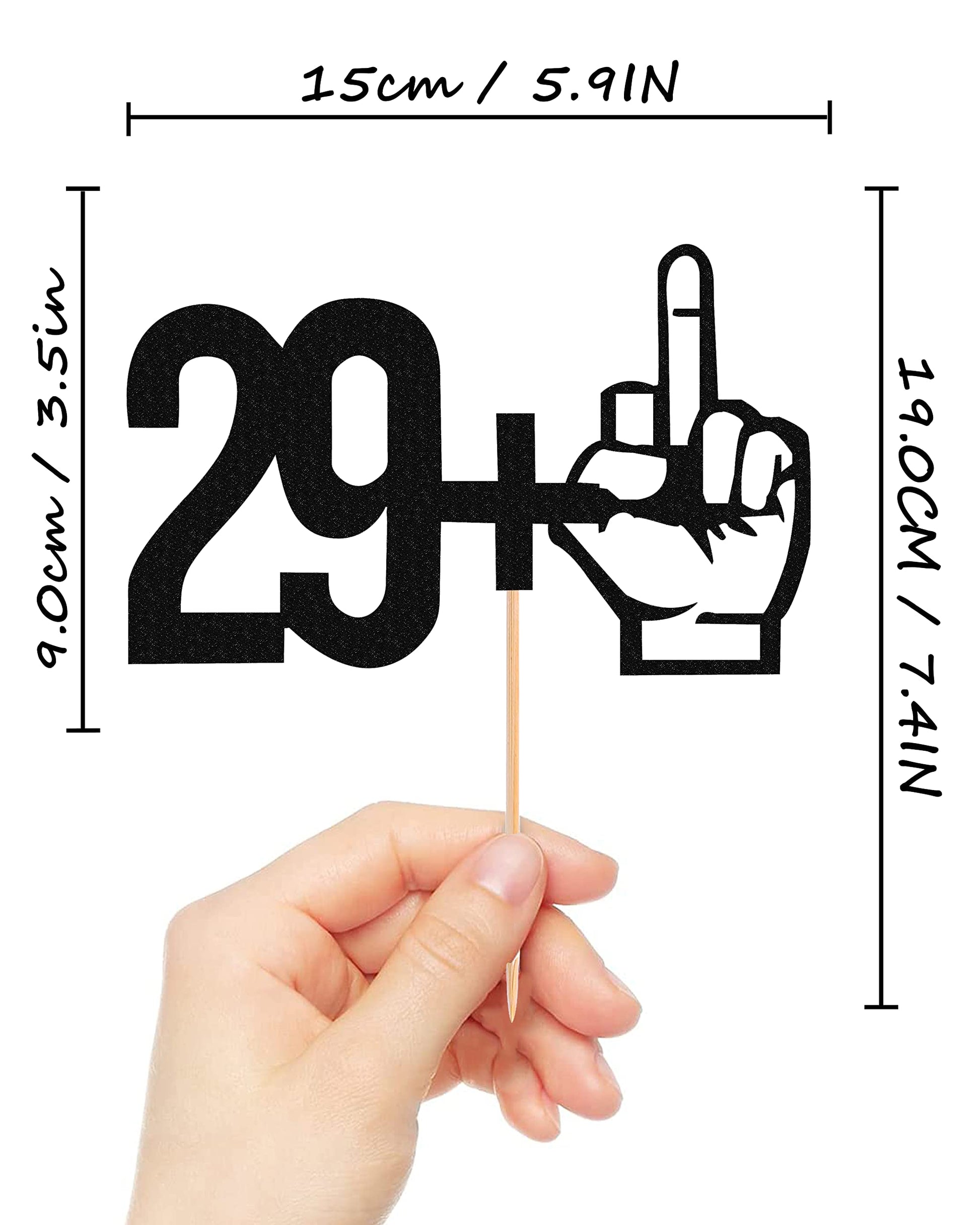 MYAMPED 29+1 Cake Topper - Glitter Black 30th Birthday Cake Decorations, Perfect for Thirty Birthday Party, 30th Anniversary or 30 Fabulous