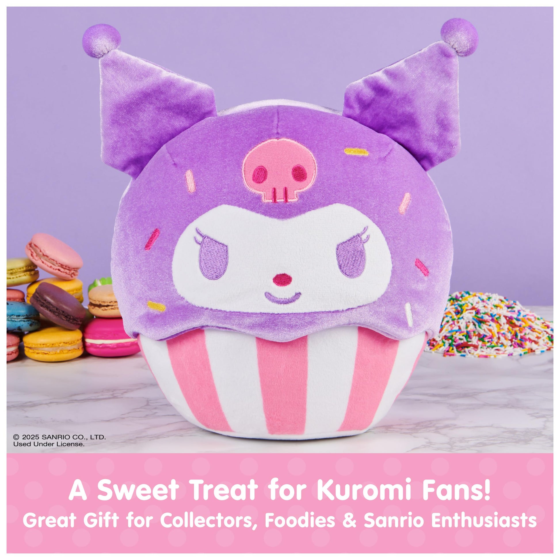 GUND Sanrio Kuromi Cupcake 8-Inch Dessert Plush Toy for Ages 1+