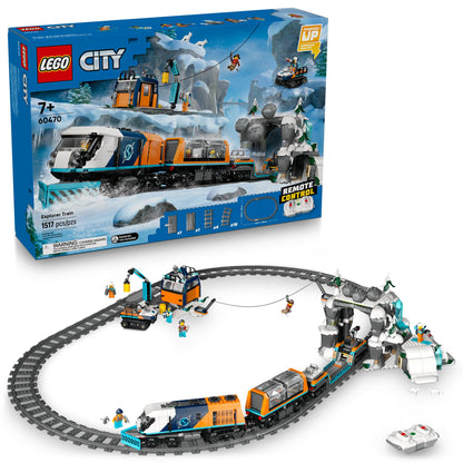LEGO City Explorers' Arctic Polar Express Train Set - Building & Learning Toys for Kids - Remote Controlled Train for Boys & Girls, Ages 7+ - with 6