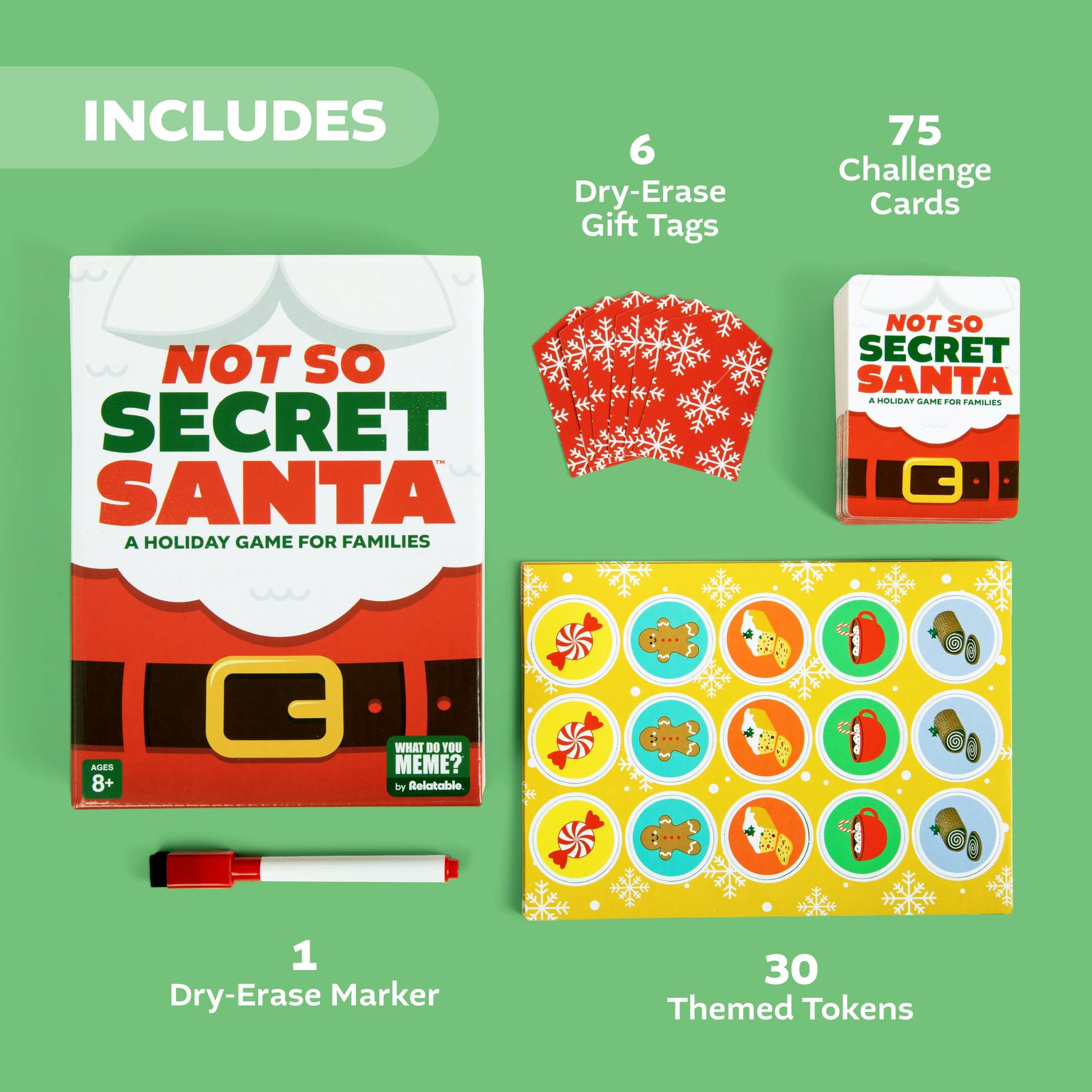 Not So Secret Santa Holiday Card Game by Relatable, Fun Game for Family Reunions or Christmas Parties, Stocking Stuffers for Kids 8+
