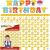 Pokemon Birthday Banner and Hanging Foil Backdrop - Pokemon Birthday Decorations - Themed Party Supplies - Officially Licensed