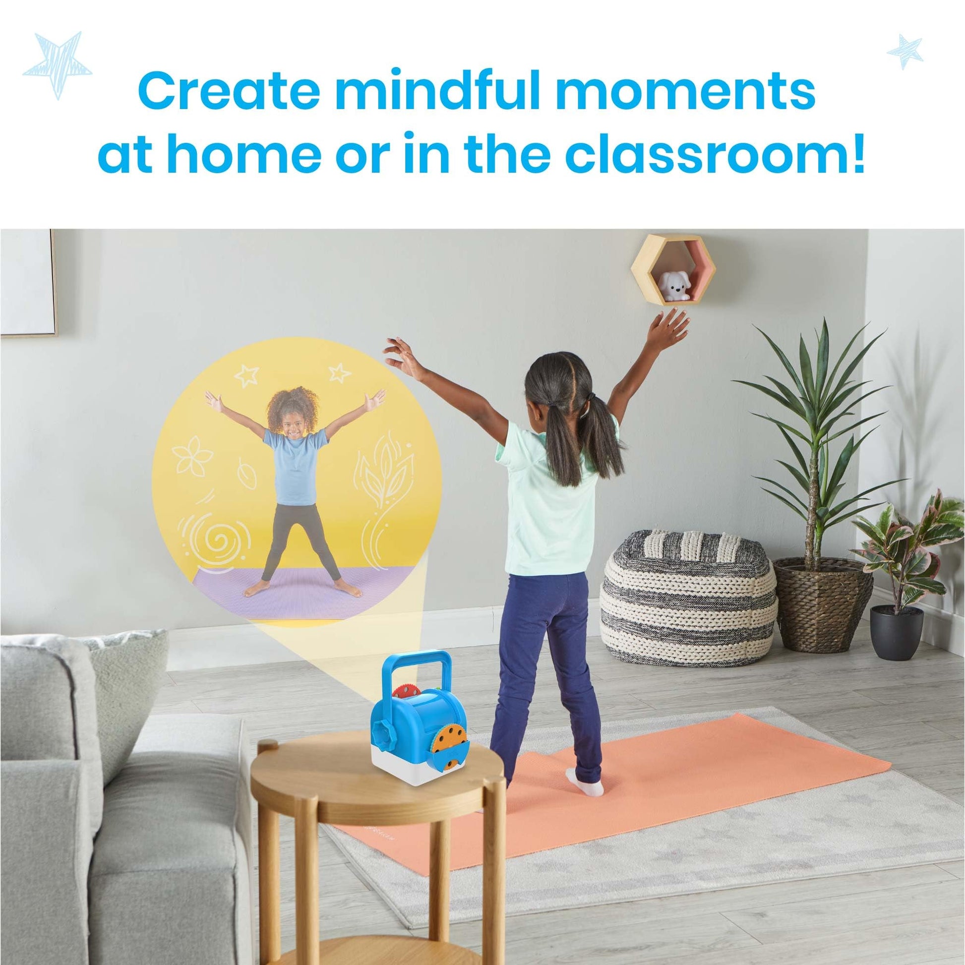 hand2mind Calming Moments Projector, Toddler Night Light, Projector for Kids Room, Kids Yoga Supplies, Social Emotional Learning Activities