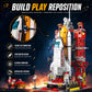 FNSJFYZS Space Shuttle Launch Center Building Blocks Set, Rocket Launch Base Model with Orbiter, Satellite, Rover & Radar Station, Aerospace