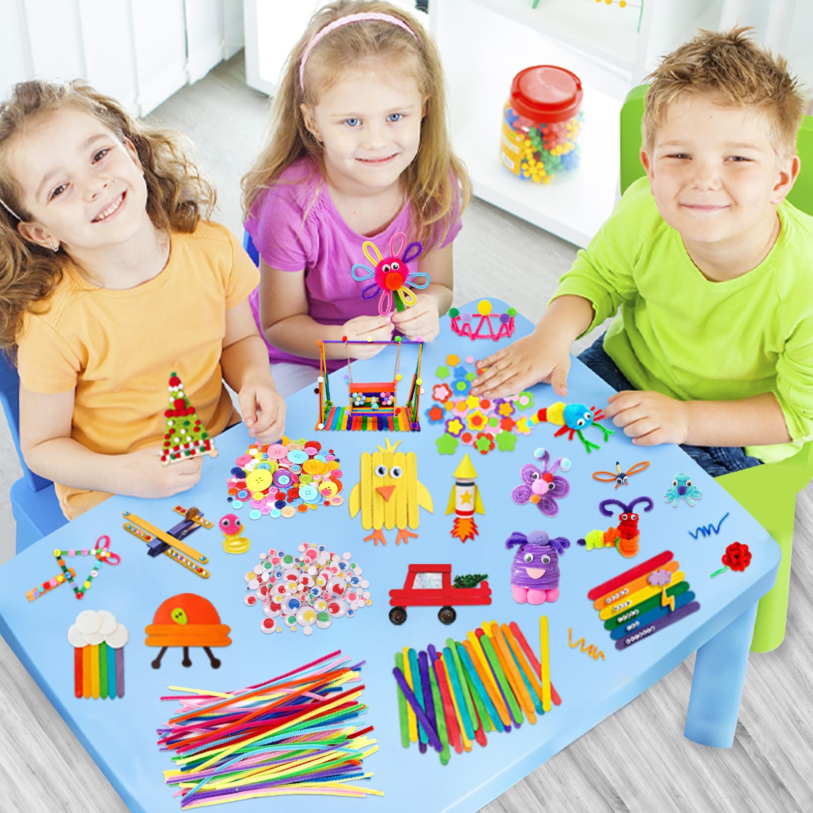 Itopstar Arts and Crafts Supplies Kit Craft Set for Kids-Art Supplies Kids Art Supplies for Preschool, Homeschool and Kindergarten DIY Crafting
