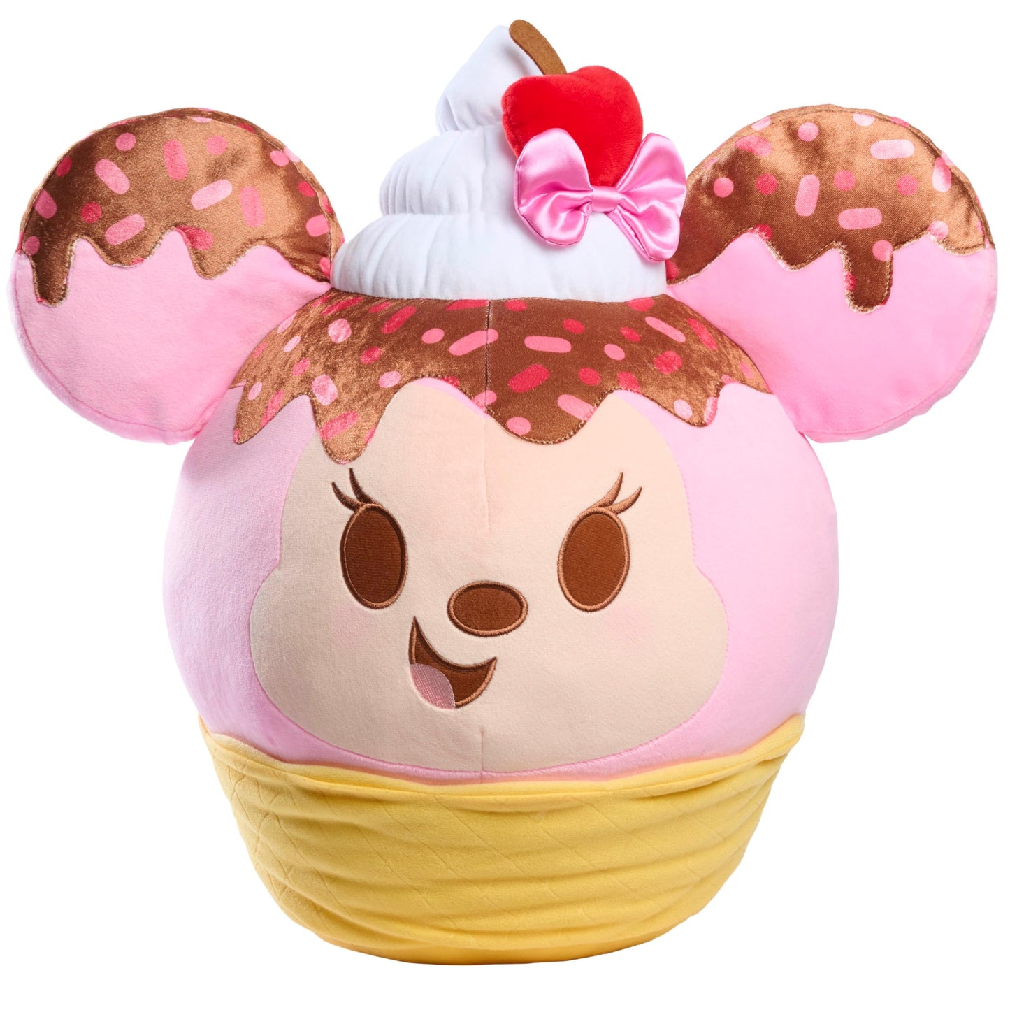 Disney Munchlings Squeeze-A-Munch XL Scented Strawberry Sundae Waffle Bowl Minnie Mouse 16-inch Plush