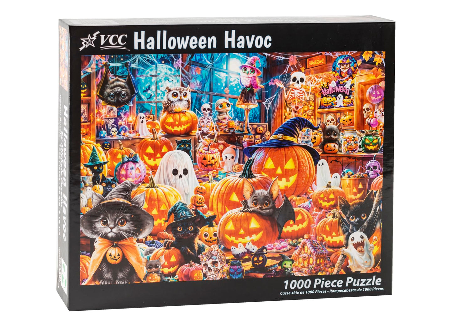 Halloween Havoc Jigsaw Puzzle 1000 Piece by Vermont Christmas Company - Halloween Puzzles with Randomly Shaped Pieces - 26 5/8" x 19 1/4"