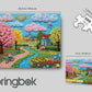 Springbok Springtime Stroll 1000 Piece Jigsaw Puzzle for Adults & Family - Poster Now Included - Scenic Spring Garden, Flowers & Trees Art - Unique