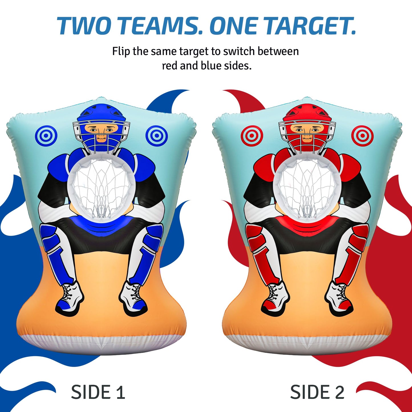 Preferred Toys Inflatable Baseball Pitching Target Toss for Kids, Red/Blue