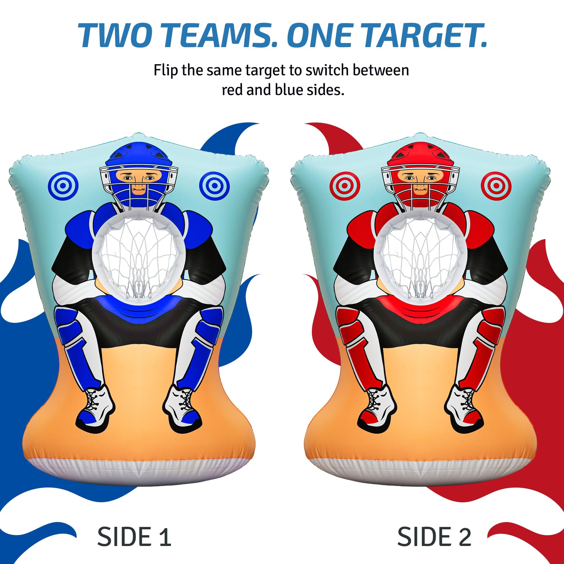 Preferred Toys Inflatable Baseball Pitching Target Toss for Kids, Red/Blue