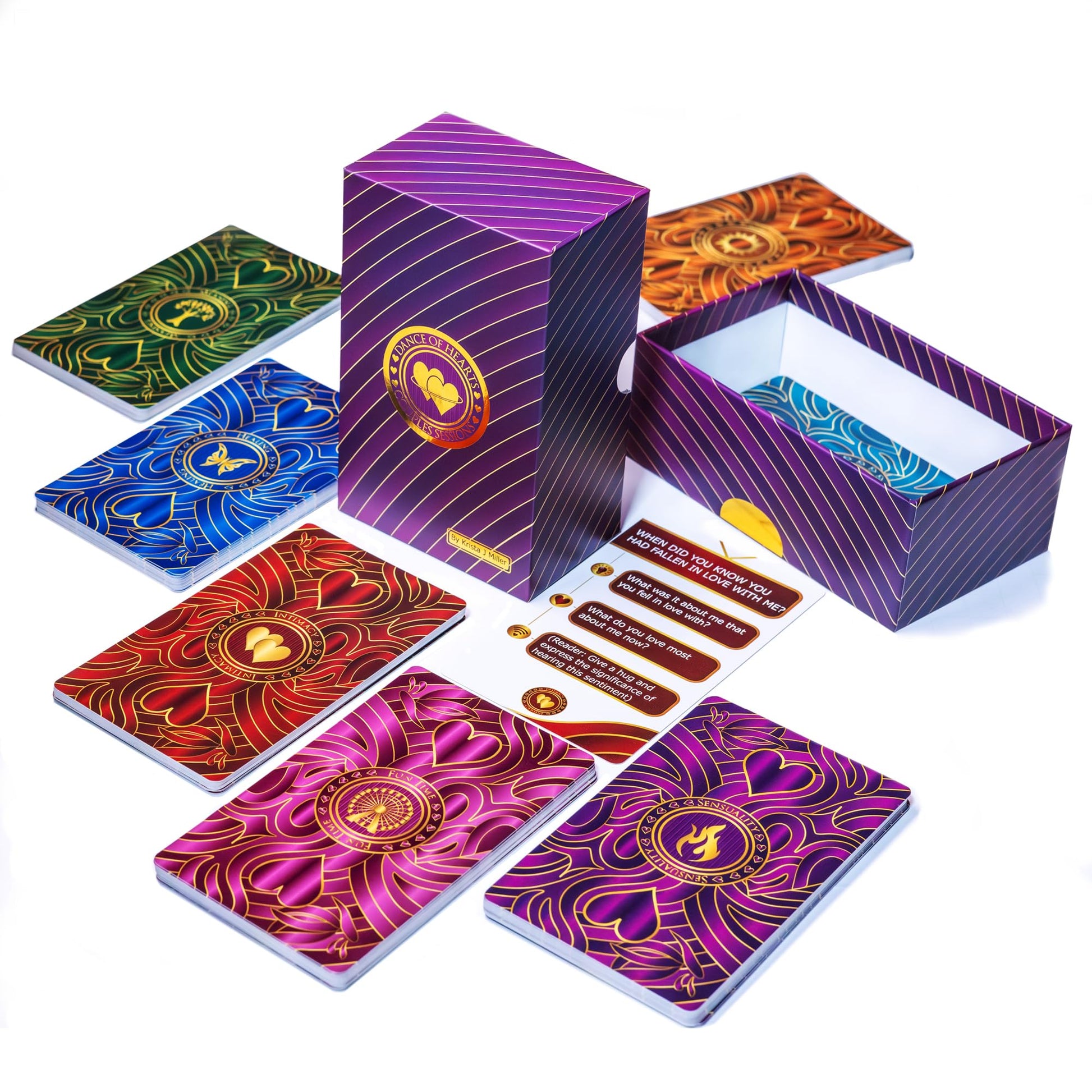 Dance of Hearts Couples Sessions: Deep Conversation Cards - 600 Therapist Prompts for Connection & Growth -Gifts for Couples, Women, Men, Wife