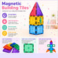 Mini Melow 100 Pcs Magnetic Tiles for Kids - 3D Magnet Tiles Building Toys with 2 Cars, Durable & Non Toxic Magnetic Building Blocks, STEM Toys