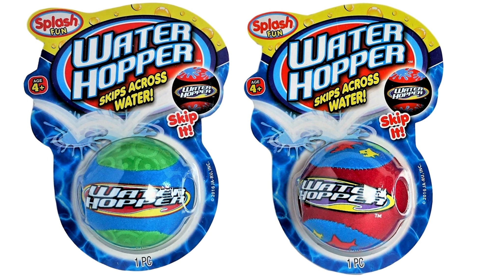 JA-RU Water Skipping Ball (2 Pack) - Water Bouncing Ball that Skips on Water, Swimming Pool Balls & Pool Toys for Kids Ages 4-8 Years & Up, Party
