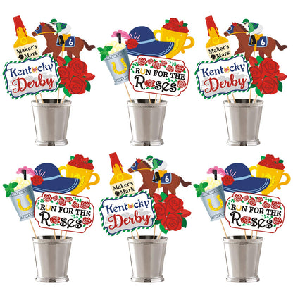 Kitticcino Derby Day Party Supplies Centerpieces Sticks Talk Derby to Me Table Toppers for Horses Race Birthday Party Horse Themed Party Decorations