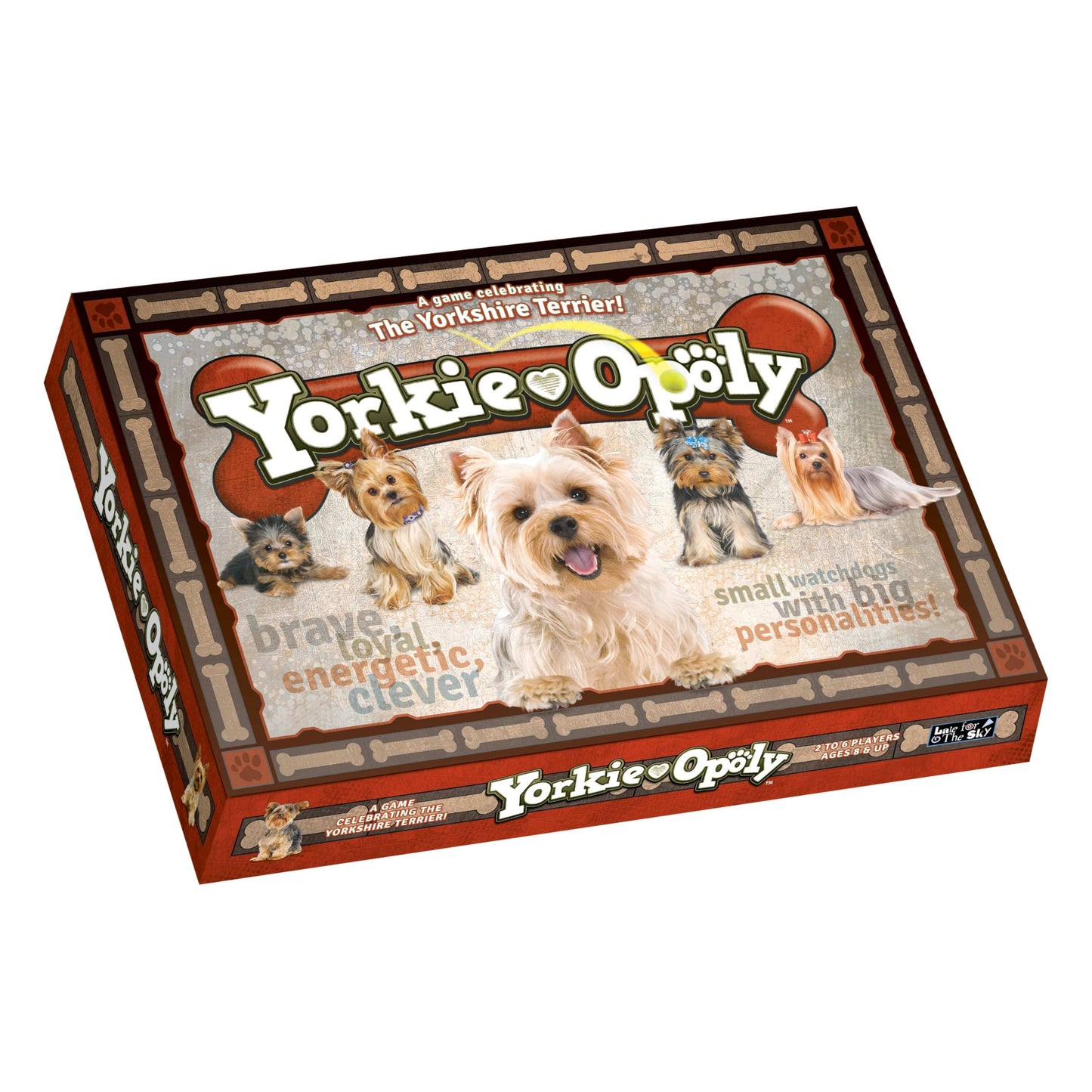 Late for The Sky Yorkie-Opoly Dog Board Game for Yorkshire Terrier Lovers, Family Party Fun, 2-6 Players, Ages 8+, Strategy, Classic or 60-Minute