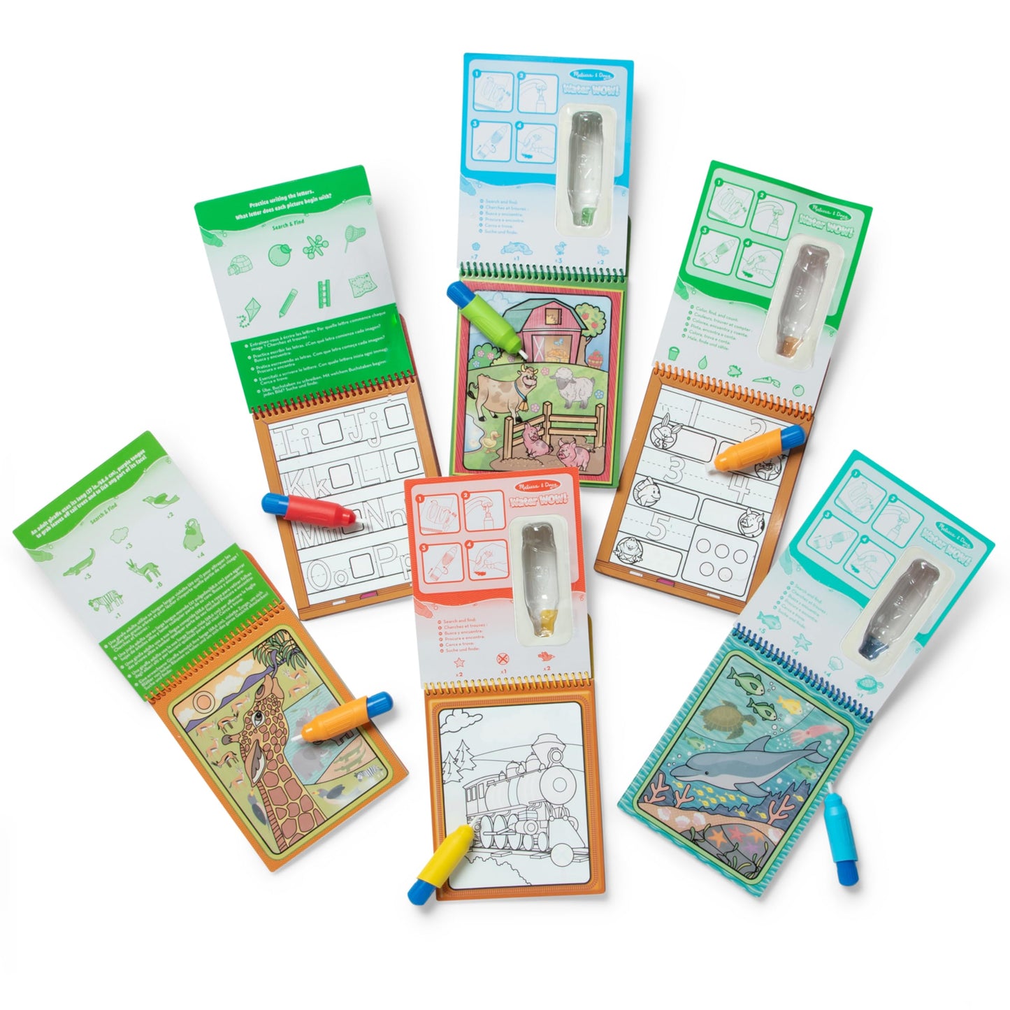 Melissa & Doug Water Wow! 6-Pack Bundle, Reusable Mess-Free Coloring Books