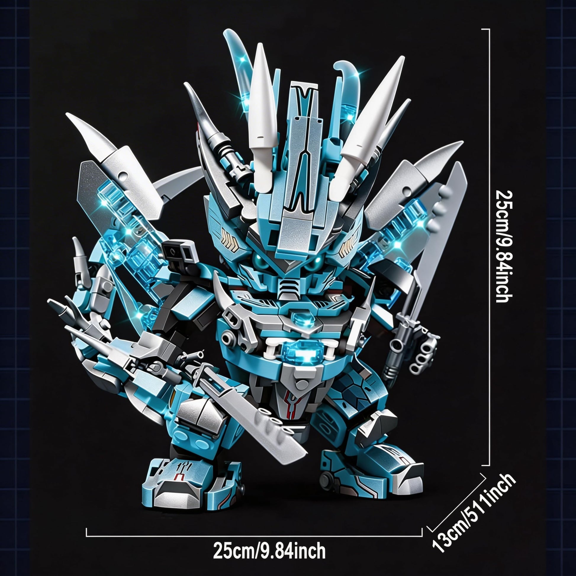 kececo Dragon Mecha Transforming,Mechanical Robot Dragon-Shaped Model Building Block Toy Set, Cool Warrior, Suitable as a Christmas Birthday Gift