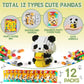 HIGH GODO 12Pack Pandas Party Favors Building Set, 1977PCS Cute Animals Set for Goodie Bag Stuffers Classroom Prizes, Party Favors Birthday Easter