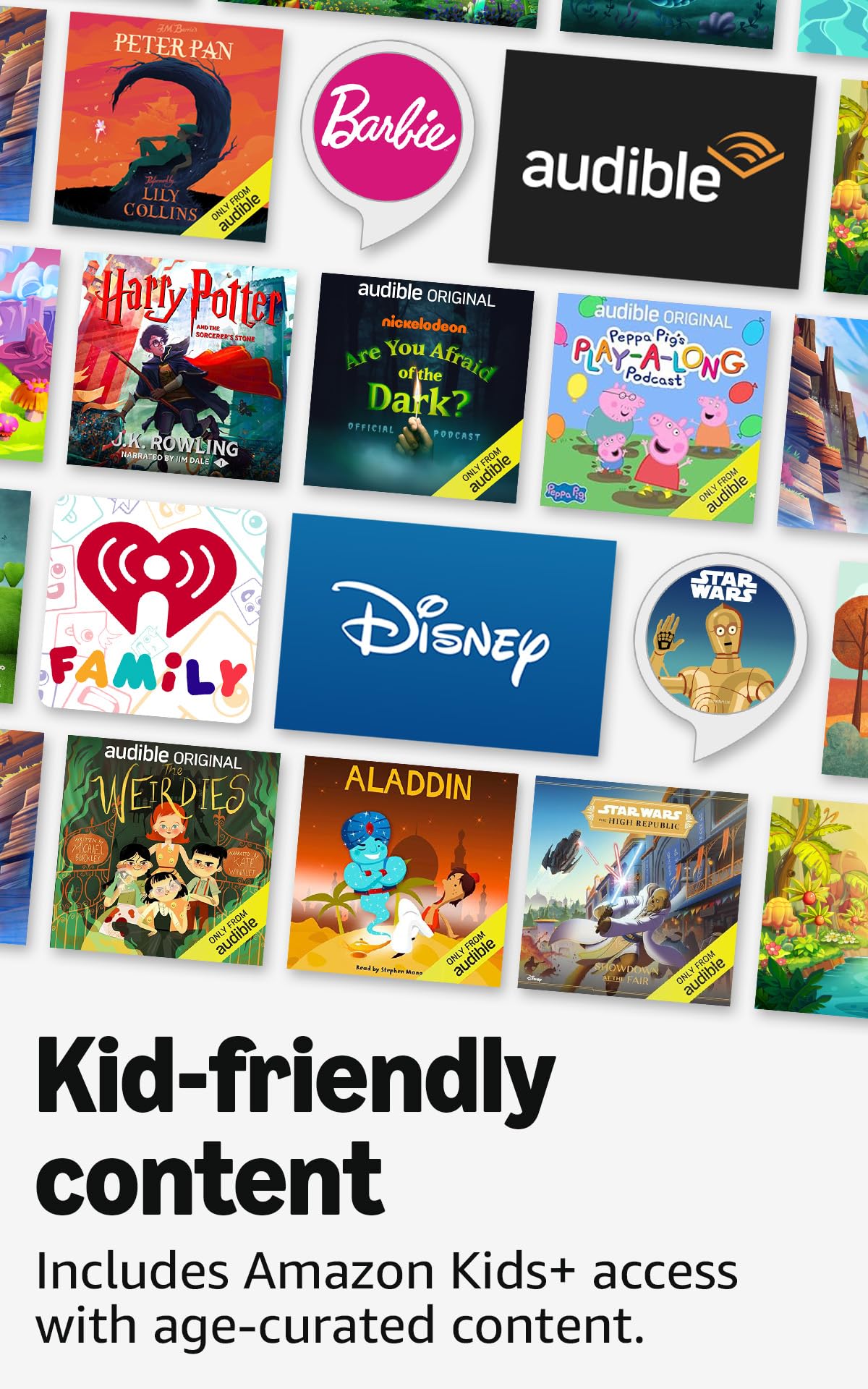 Amazon Echo Pop Kids (newest model), Enjoy age-appropriate audiobooks, interactive games and Alexa+ experiences to create and learn, Disney Princess