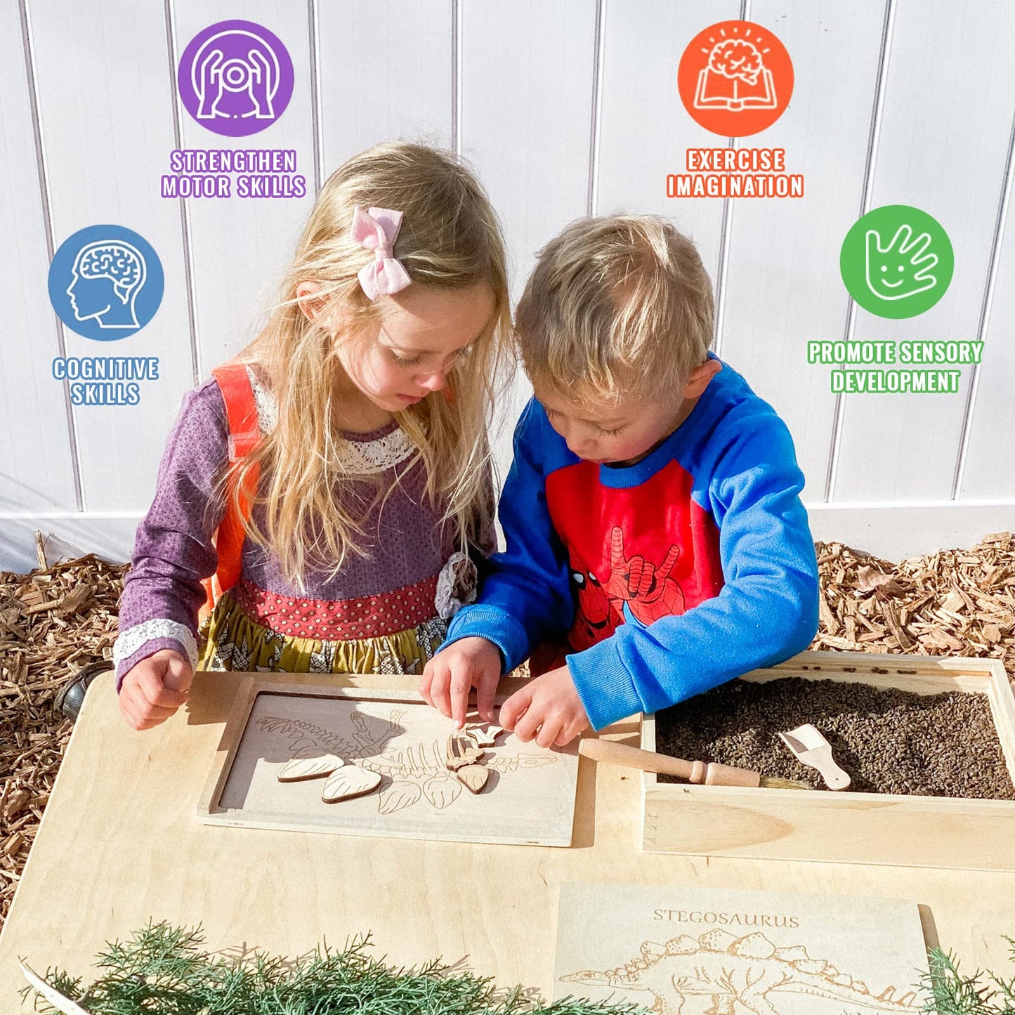 Dinosaur Excavation Archaeology Dig Kit for Kids, Fossil Explore Sensory Bin Toys, Dino Skeletons Bones Puzzle Game, Archaeology Science STEM Toys