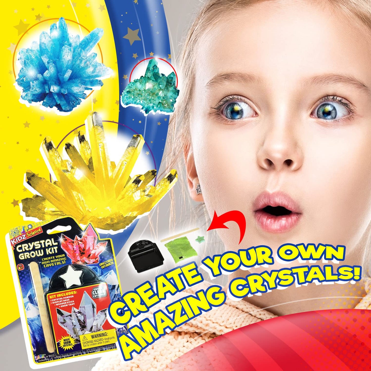 Kidz Science Crystal Grow Kit STEM Toy (12 Kits) 5423-12