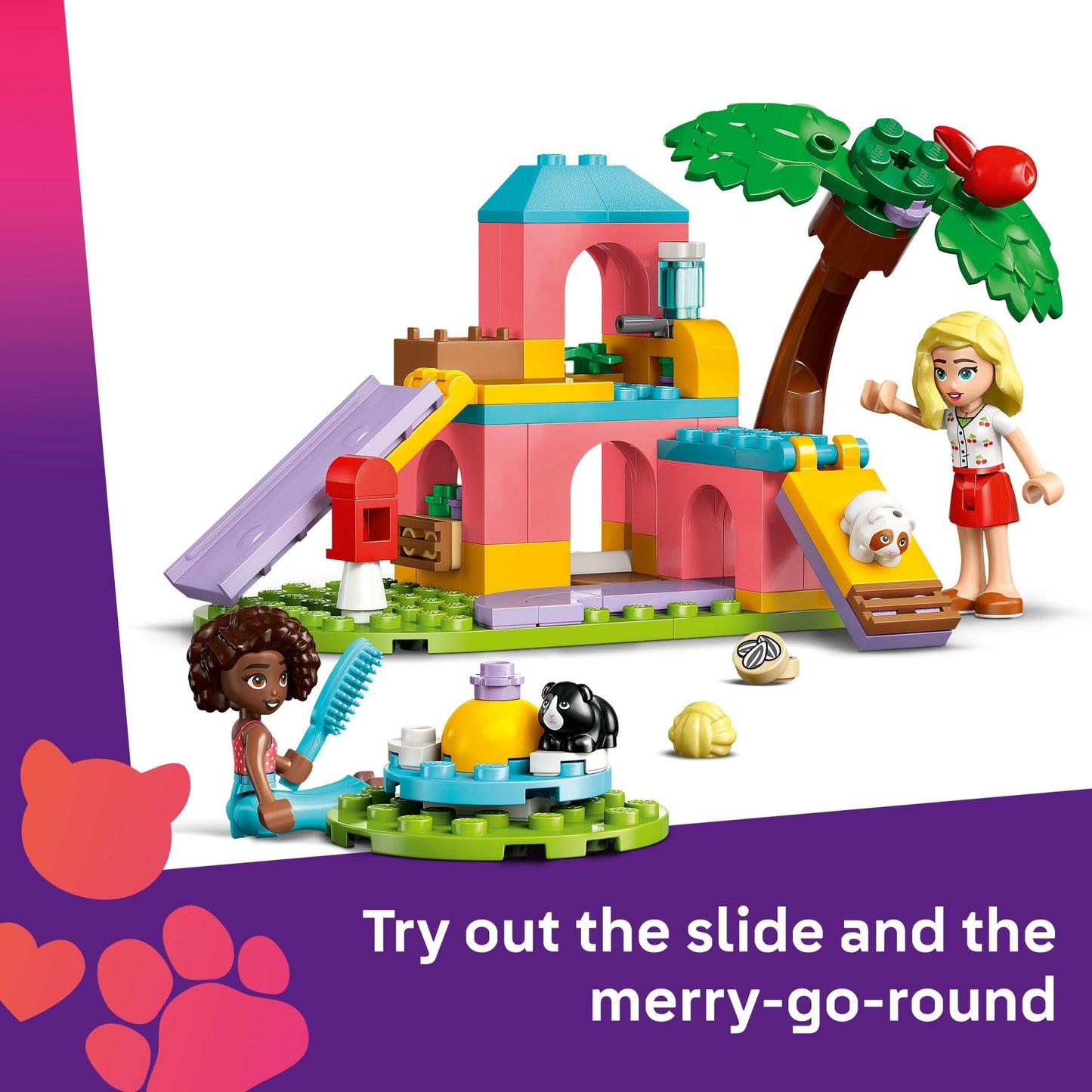 LEGO Friends Guinea Pig Playground - Building Toy Pretend Play Set for Kids, Girls and Boys, Ages 5+ - with 2 Minidolls and 2 Animal Toys - Gift Idea