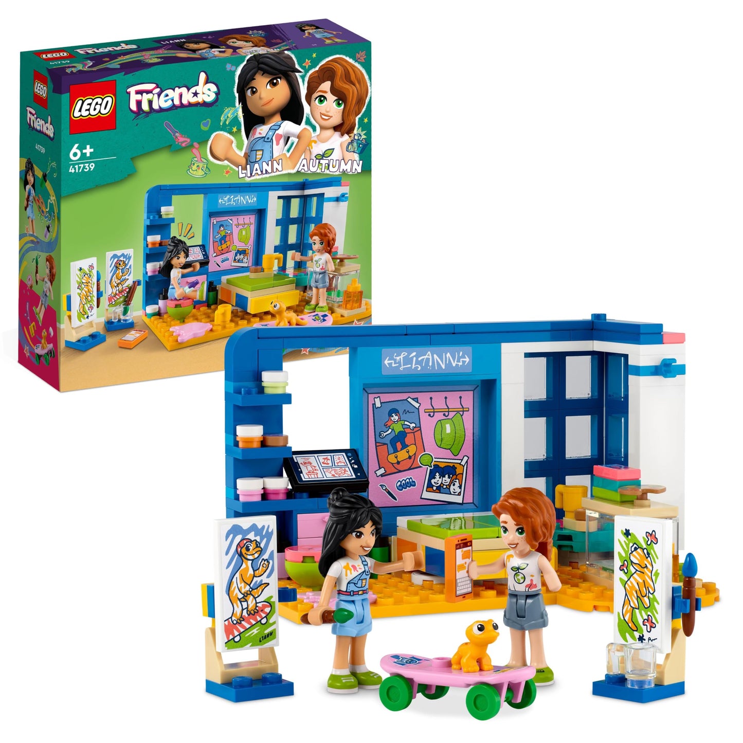 Lego Friends Liann's Room 41739, Art-Themed Bedroom Playset with Liann & Autumn Mini-Dolls, Collectible Toy for Girls and Boys 6 Plus Years Old