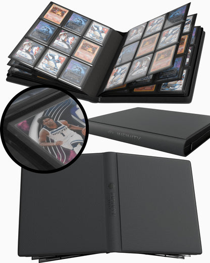Diamond Grain 9 Pocket Toploader Card Binder for 216 Cards - Double Sided Binder with Card Collection Album for Pokemon, Yu-Gi-Oh!, MTG, TCG, Sports