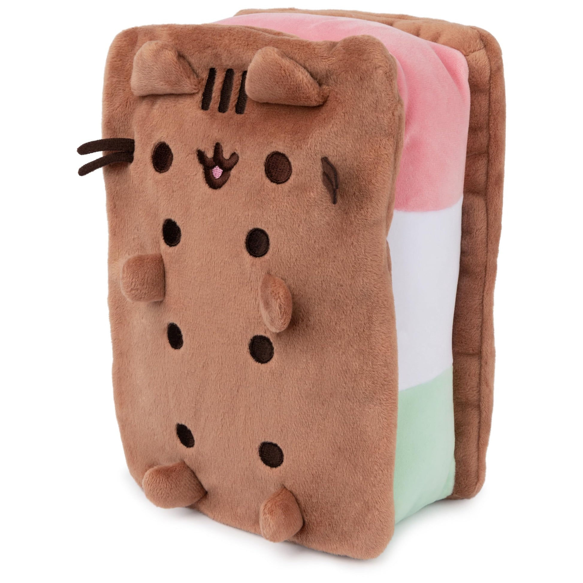 GUND Pusheen Neapolitan Ice Cream Sandwich 9.5-Inch Squisheen 12” Plush, 8+