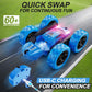 QUNREDA Remote Control Car, RC Cars Toys for Kids Ages 6-12, 4WD Stunt Car with LED Lights & 360° Flips, 2.4GHz, Upgraded USB-C Modular Batteries