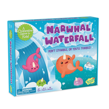 Peaceable Kingdom Narwhal Waterfall Cooperative Game - Fun Games for Kids Ages 6 and Up - Fast-Paced Kid Board Games - Includes Moving Gameboard