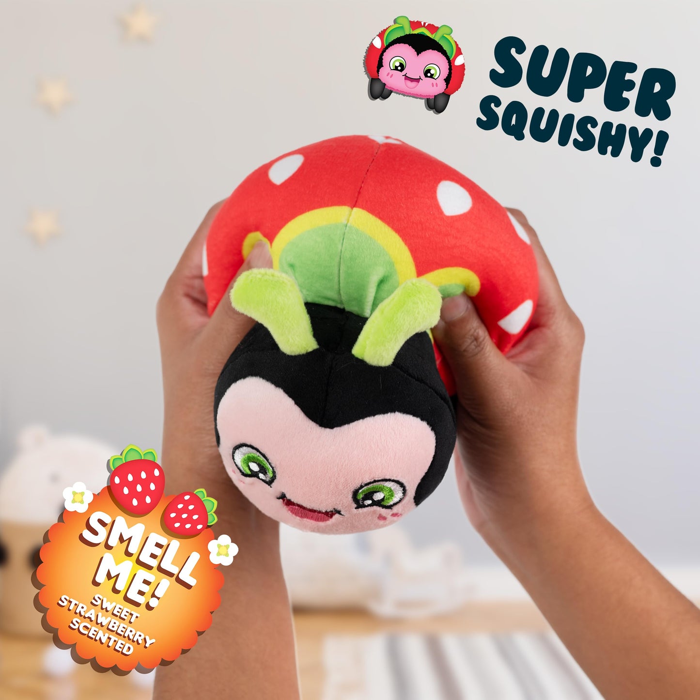 Scentco Snuggle Bugs (Ladybug)- Strawberry Scented Plush Toy - Gifts for Kids, Gift Guide, Aromatherapy