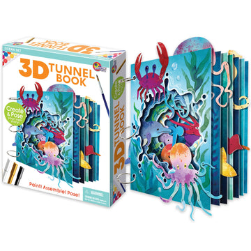 EyeConnect Crafts DIY 3D Tunnel Book Kit - Creative STEAM Art & Craft Set for Kids & Teens, Build, Paint & Make Your Own Book with Posable Interactive