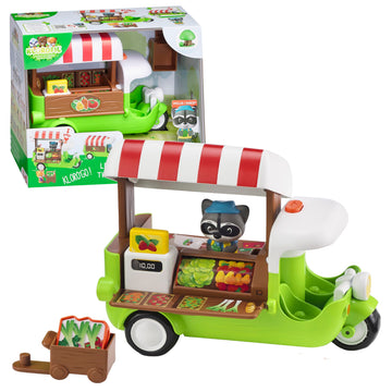 Timber Tots Food Truck - 6pc Mobile Vehicle Shop with Racoon Animal Toy