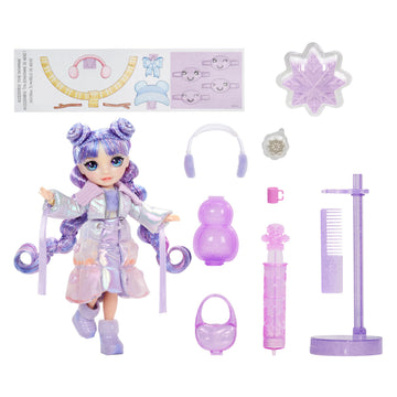 RAINBOW HIGH Winter Wonderland - Purple (Purple) - 28 cm Dummy Doll with Magic Snow, Comes with a Snowman, Suitable for Ages 4-12 and Collectors