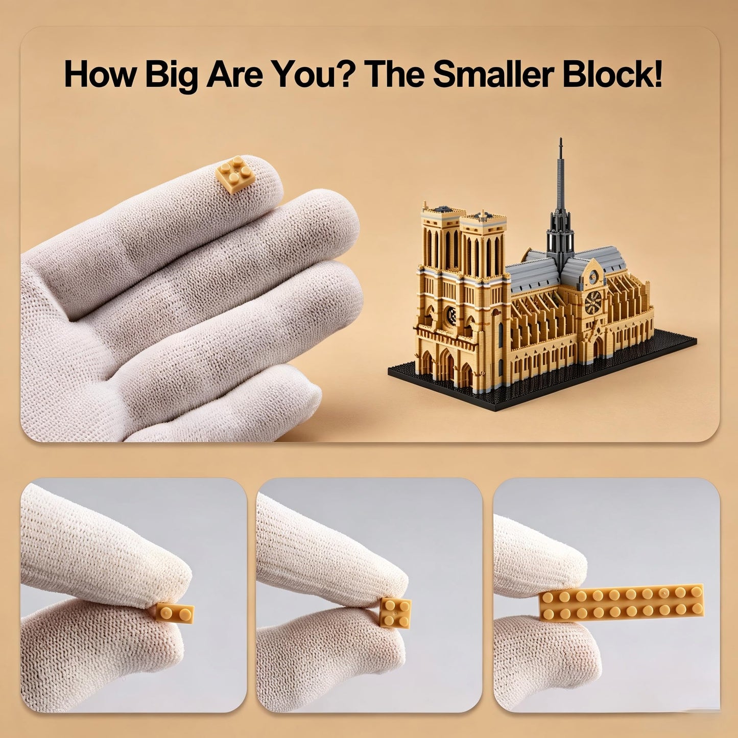 KLMEi World Famous Architecture Micro Building Blocks Set Notre Dame De Paris 7380 PCS, Creative DIY Big Model Kit for Adults or Teens Ages of 14+