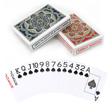 Metsyth Plastic Playing Cards 2 Pack Waterproof Poker Card,Jumbo Large Print Playing Cards for Adults Seniors,2 Decks of Cards Set Poker Size Cards