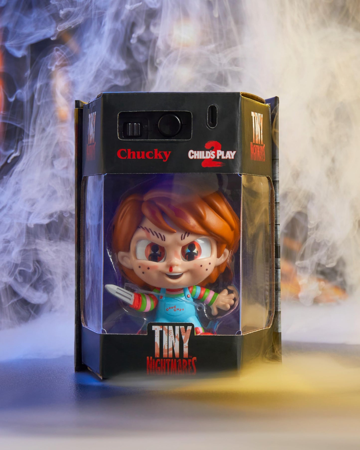 Tiny Nightmares Black Light Edition Collectible Chucky Figure