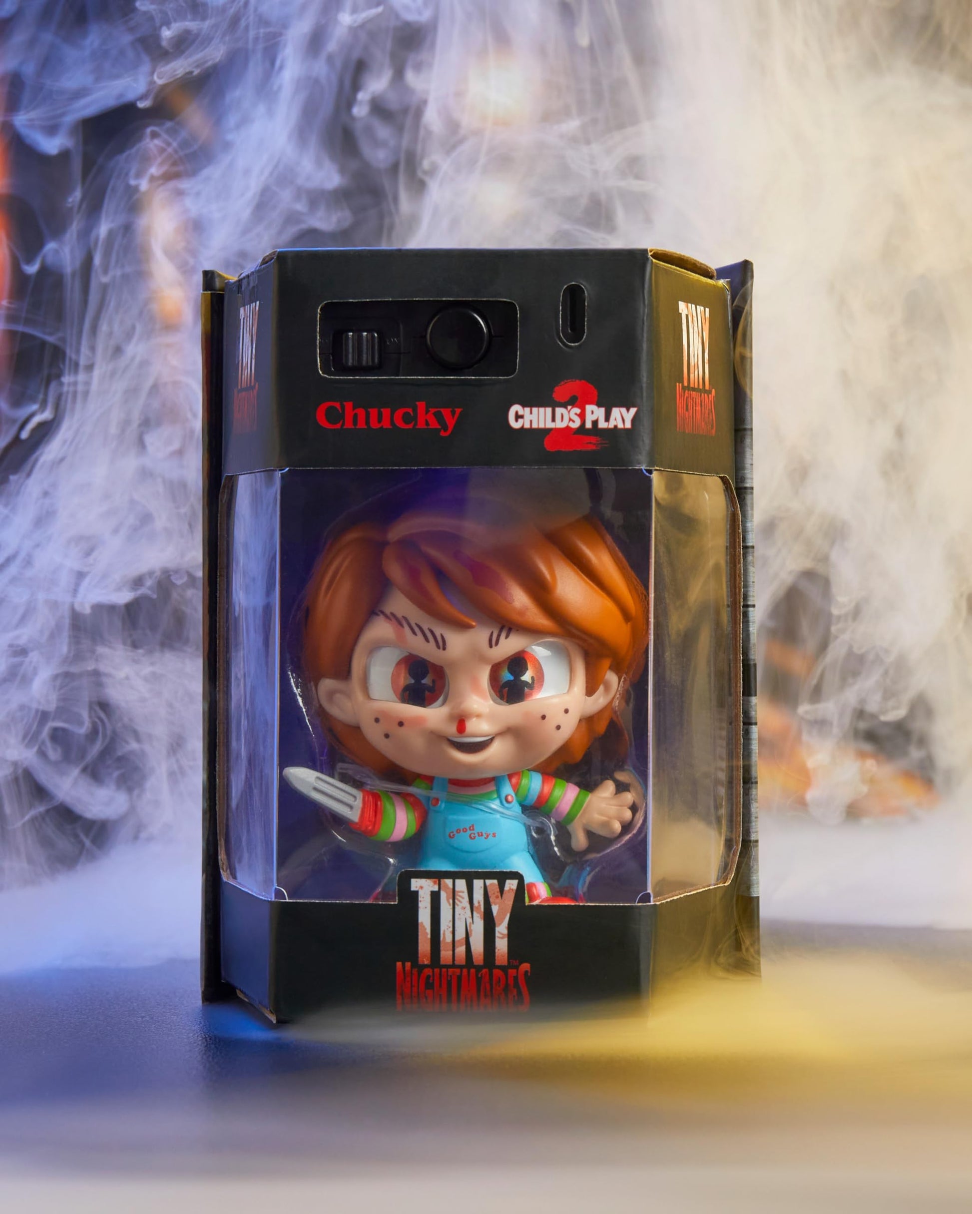 Tiny Nightmares Black Light Edition Collectible Chucky Figure