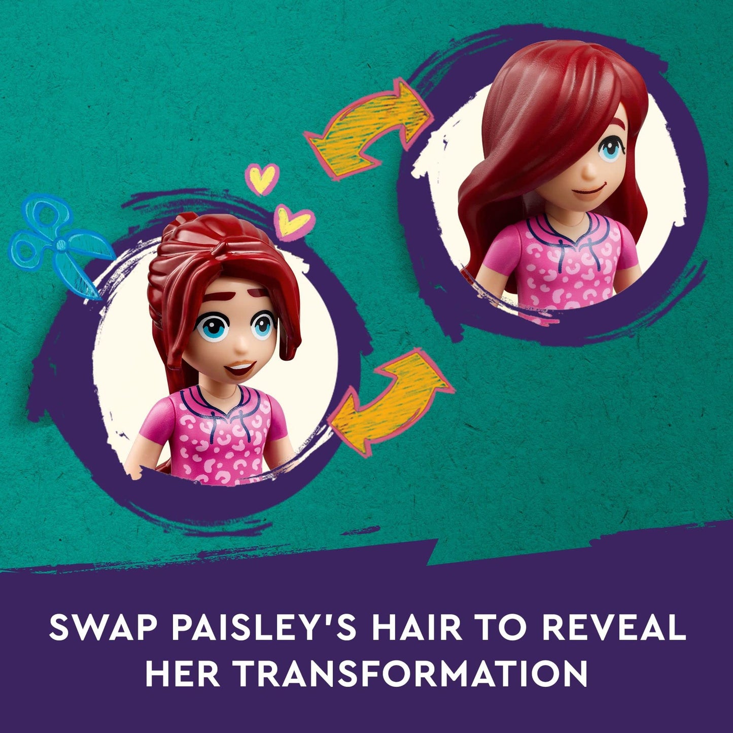 LEGO Friends Toy Hair Salon Building Toy - Hairdressing Set with Paisley & Olly Mini-Dolls, Creative Pretend Play Spa with Accessories, Fun for Boys,