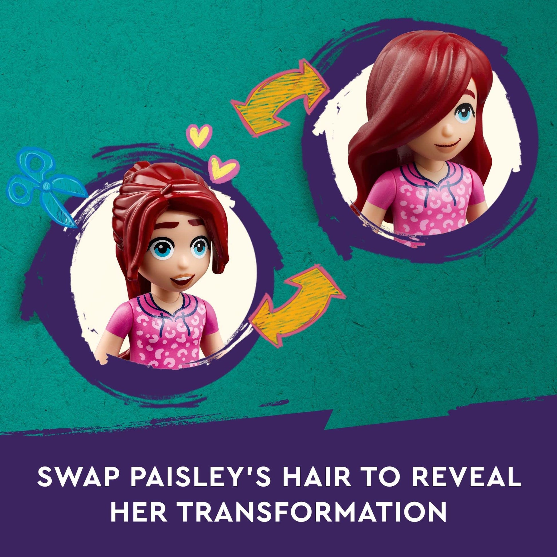 LEGO Friends Toy Hair Salon Building Toy - Hairdressing Set with Paisley & Olly Mini-Dolls, Creative Pretend Play Spa with Accessories, Fun for Boys,