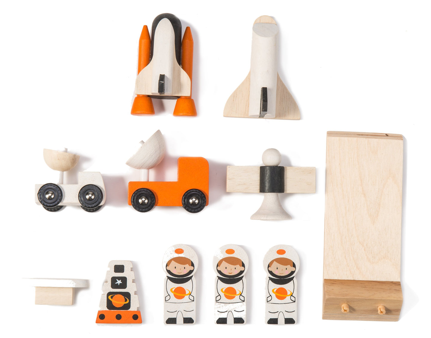 Tender Leaf Toys - Cosmic Rocket Set - 11 Pcs Wooden Rocket and Outer Space Themed Playset for Kids - Develop Imaginative Role Play and Science