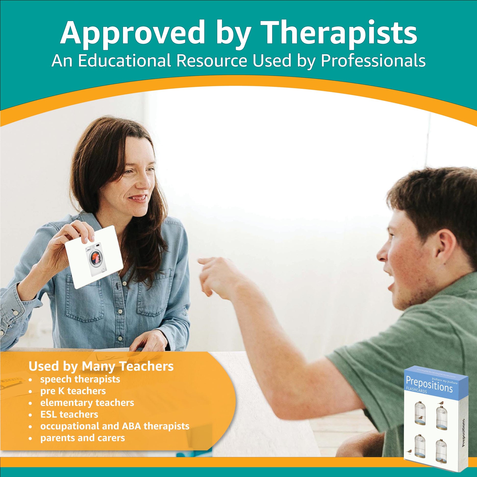 Picture My Picture Prepositions ABA Therapy Cards, 40 Real Photos, Age 3+