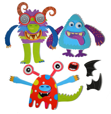 Buddy & Barney Silly Monsters Bath Stickers, Monster Foam Stickers Bath Toy for Children 3+, Pack of 30 Reusable Stickers, Bathtub, Tub, Shower, Boys