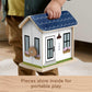 Fisher-Price Wood Pretend Play Toy Dollhouse, 6-Piece Wooden House Playset for Travel Preschool Kids Ages 3+ Years